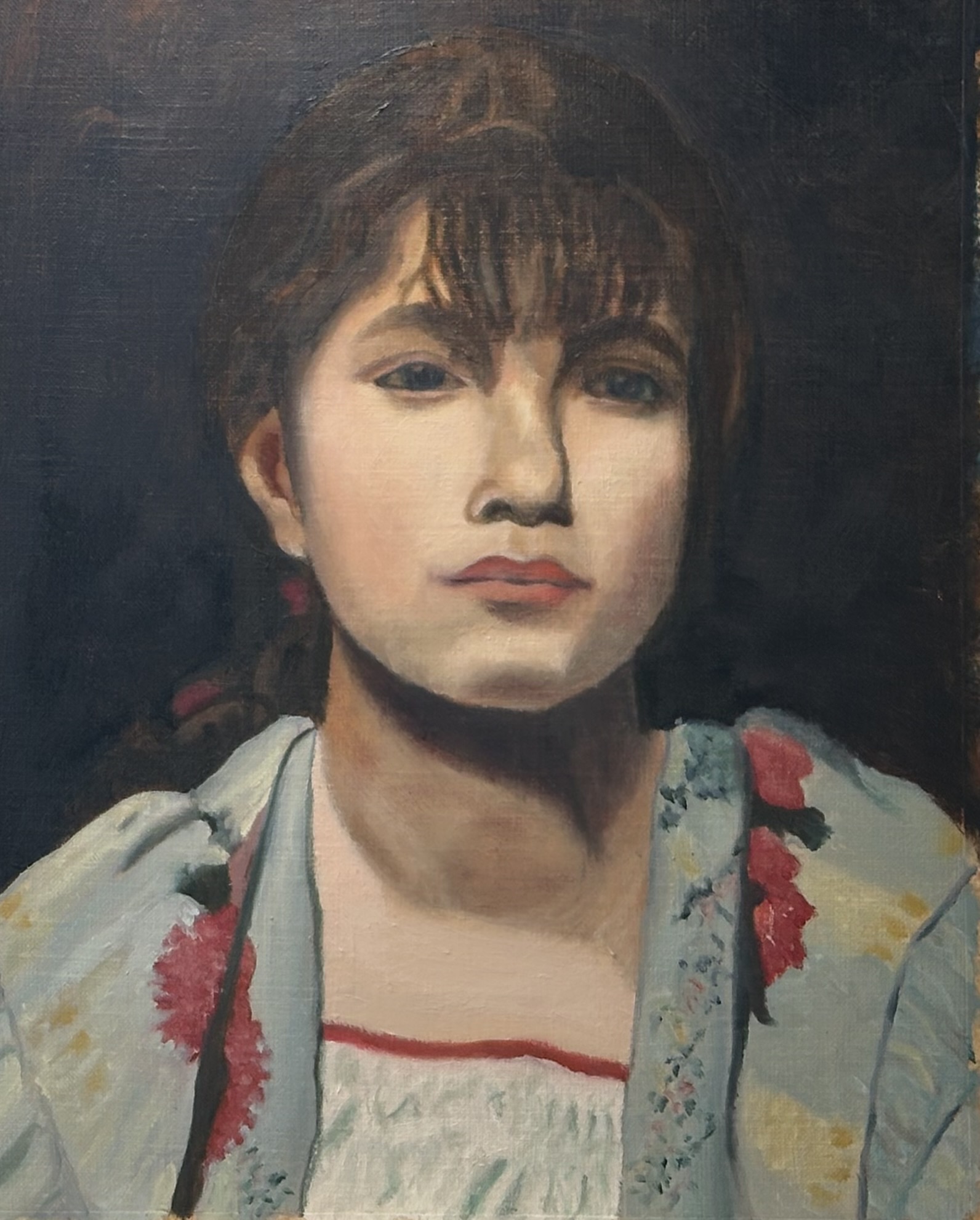 VST7_Study of A Girl in Floral Shawl after Carolus-Duran_oil_11 x 14